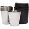 6-Pack Stainless Steel Shot Glasses with Leather Case, Metal Shooters for Whiskey, Tequila, and Other Liquor (2 oz)